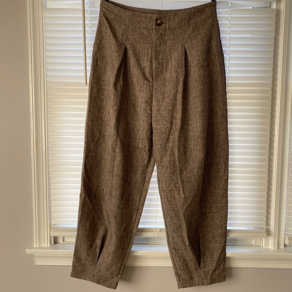 NWOT Brown Heather High Waist Trousers